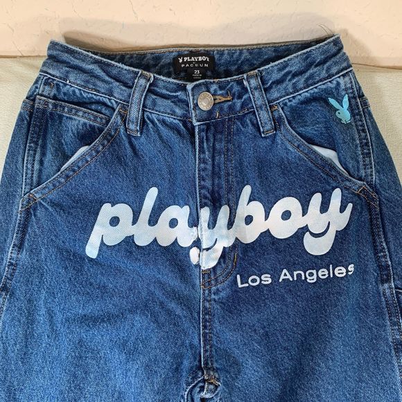 Playboy Pacsun carpenter cargo blue jeans size 23 high rise Los Angeles - Picture 2 of 8